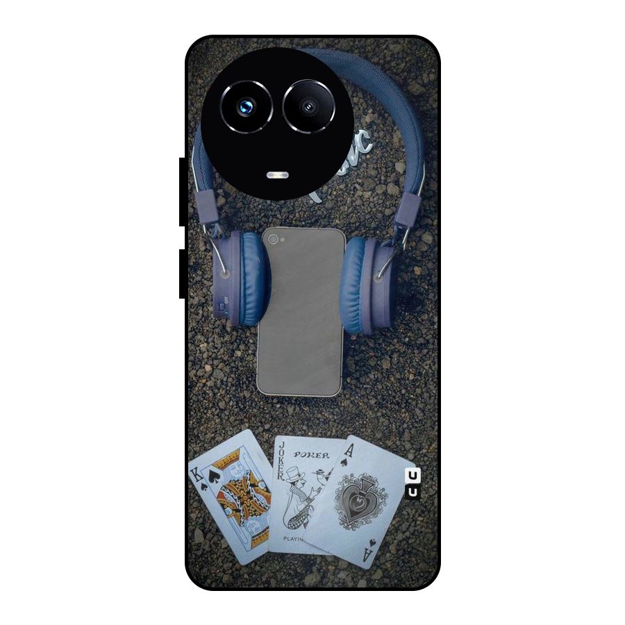 Music Power Cards Metal Back Case for Realme 11X
