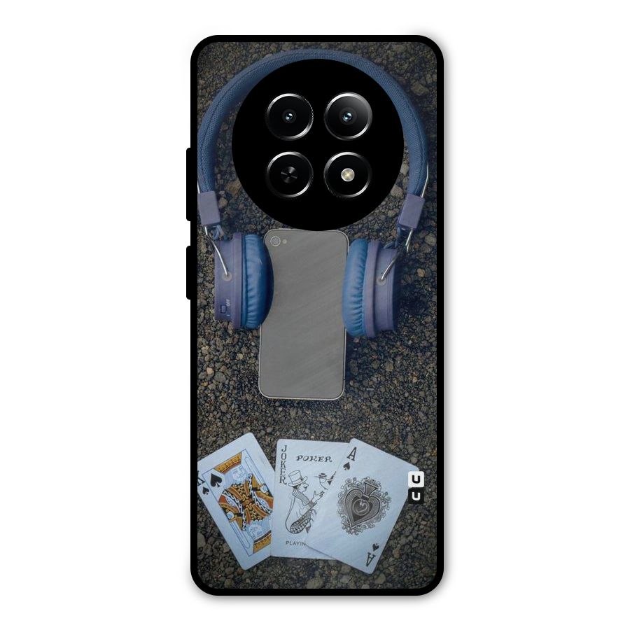 Music Power Cards Metal Back Case for Realme 12x 5G