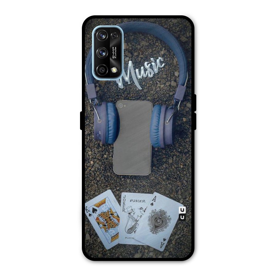 Music Power Cards Metal Back Case for Realme 7 Pro