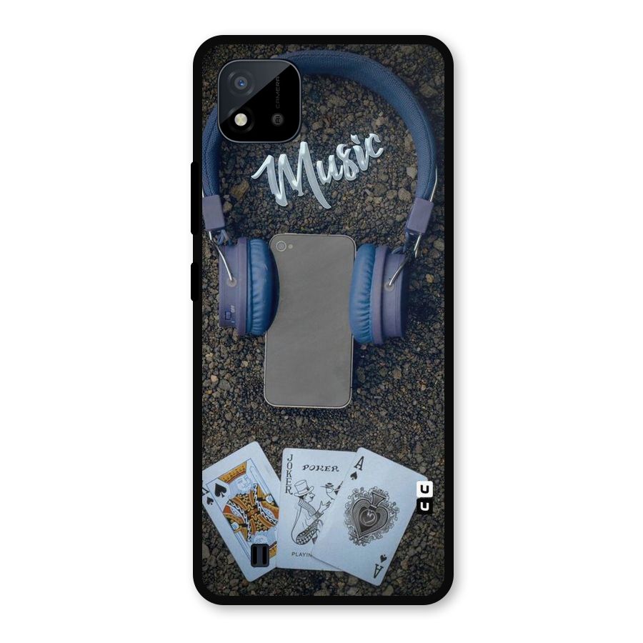 Music Power Cards Metal Back Case for Realme C11 2021