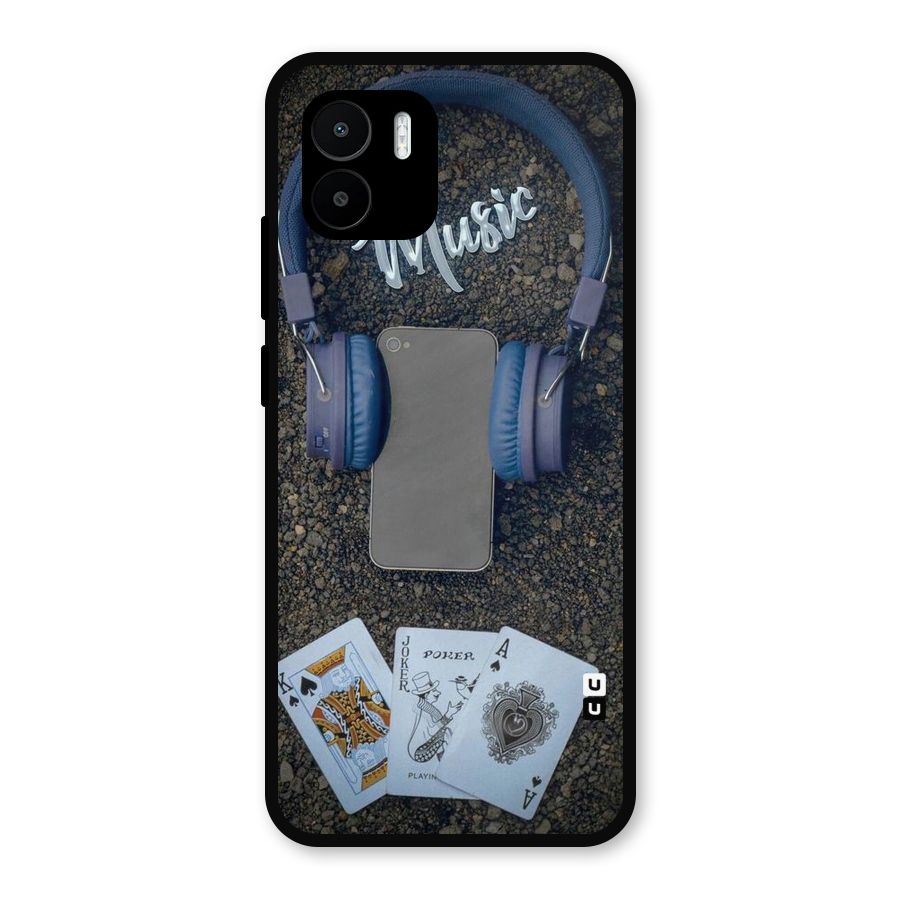 Music Power Cards Metal Back Case for Redmi A2
