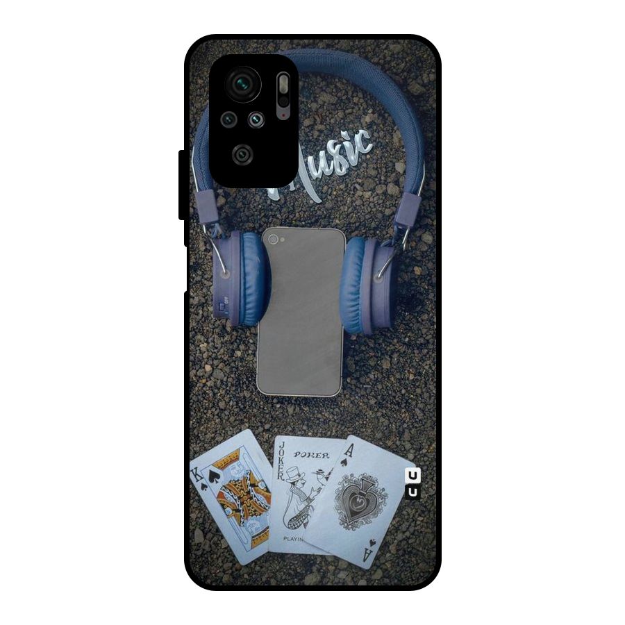 Music Power Cards Metal Back Case for Redmi Note 10S