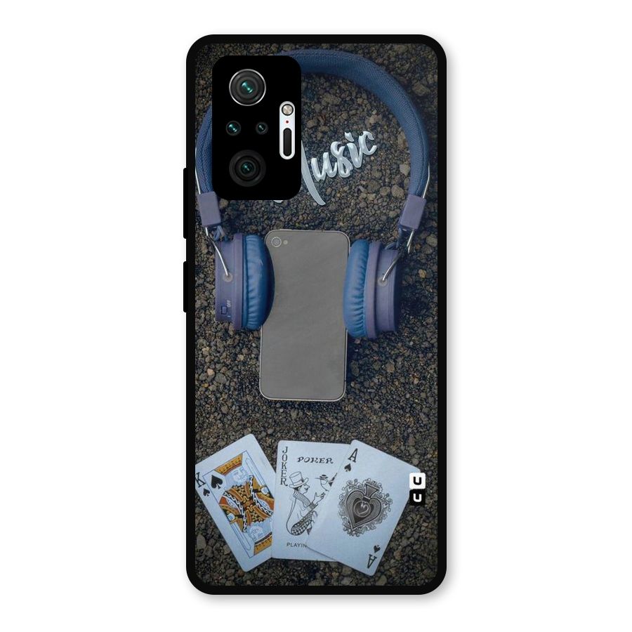 Music Power Cards Metal Back Case for Redmi Note 10 Pro