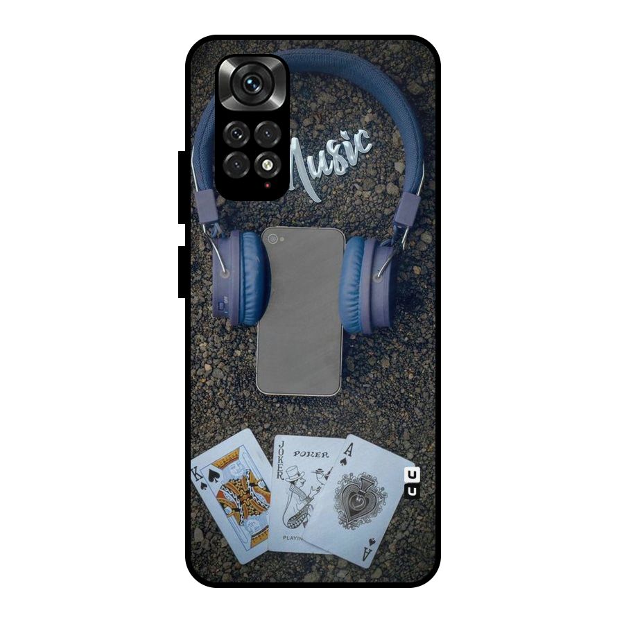 Music Power Cards Metal Back Case for Redmi Note 11 Pro