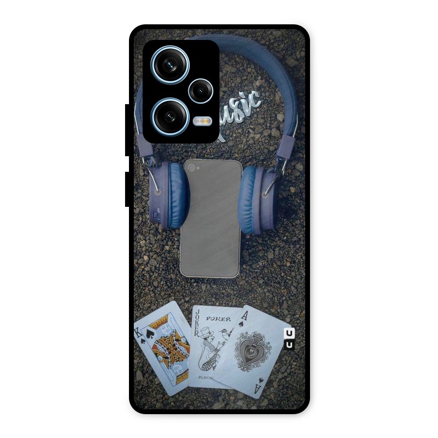 Music Power Cards Metal Back Case for Redmi Note 12 Pro