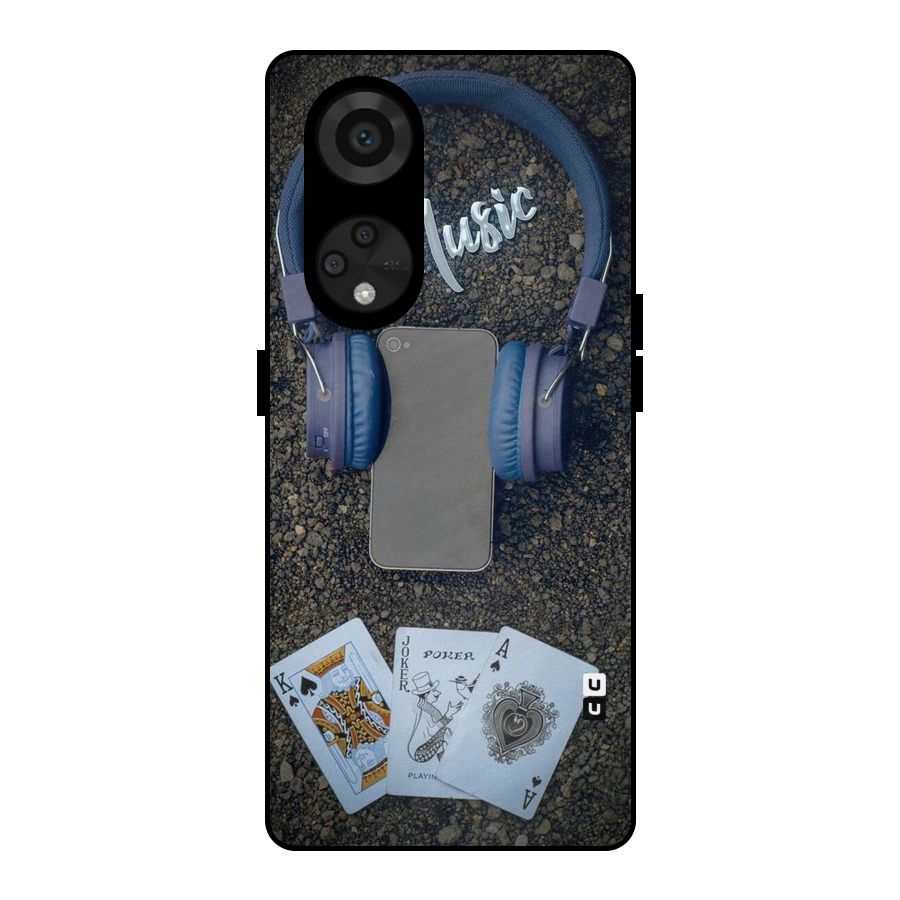Music Power Cards Metal Back Case for Reno8 T 5G