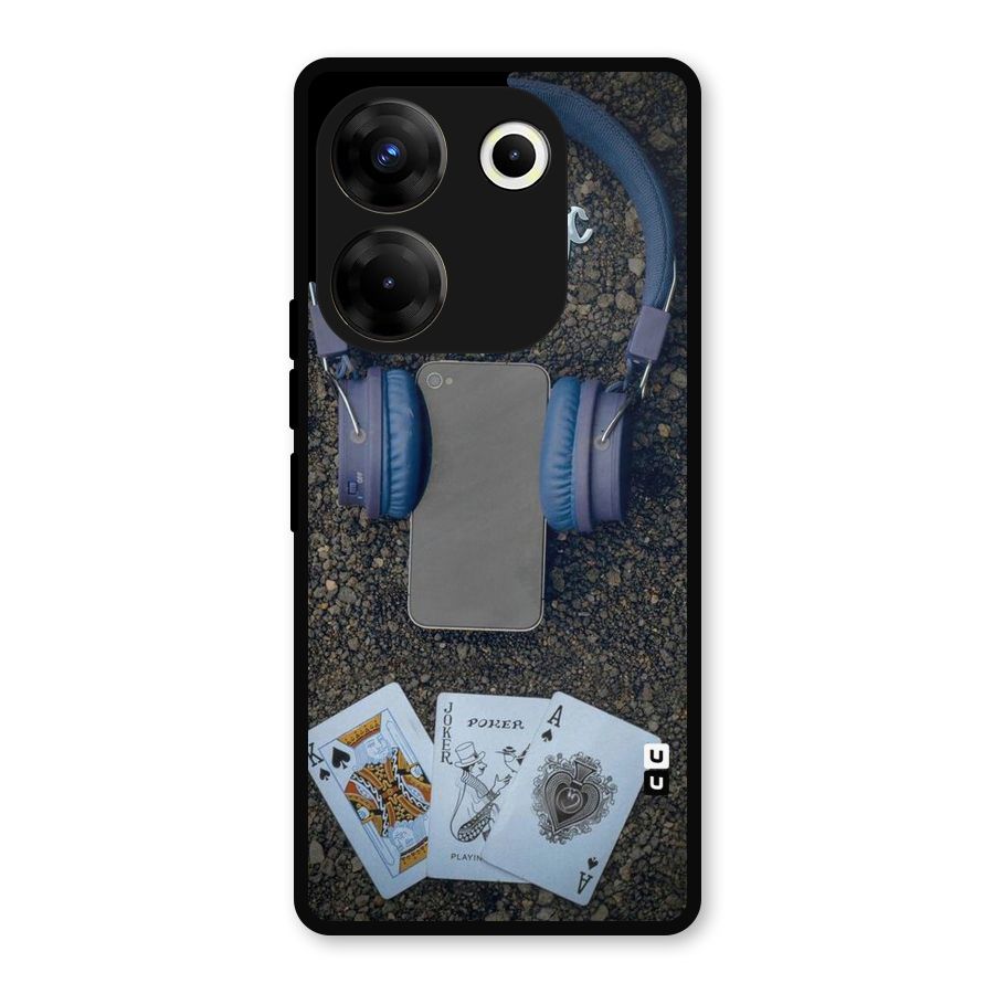Music Power Cards Metal Back Case for Tecno Camon 20