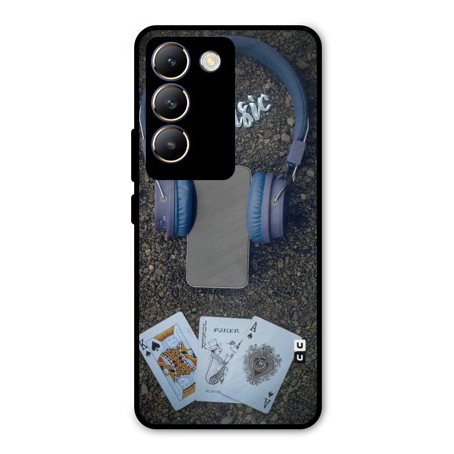 Music Power Cards Metal Back Case for Vivo T3 5G