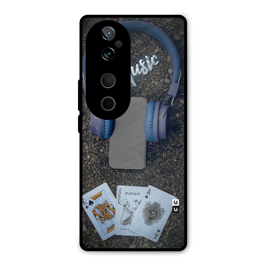 Music Power Cards Metal Back Case for Vivo T3 Ultra