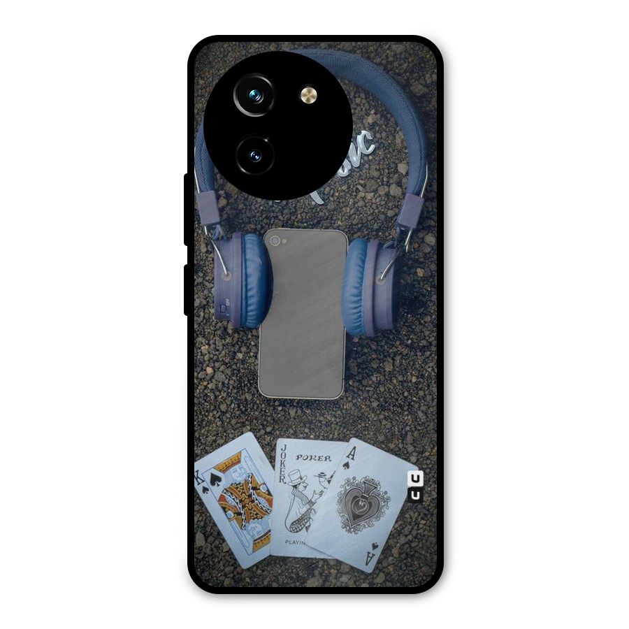 Music Power Cards Metal Back Case for Vivo T3x