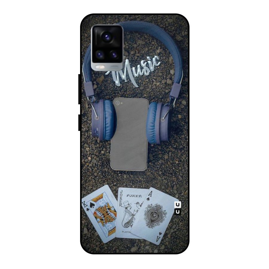 Music Power Cards Metal Back Case for Vivo V20 2021