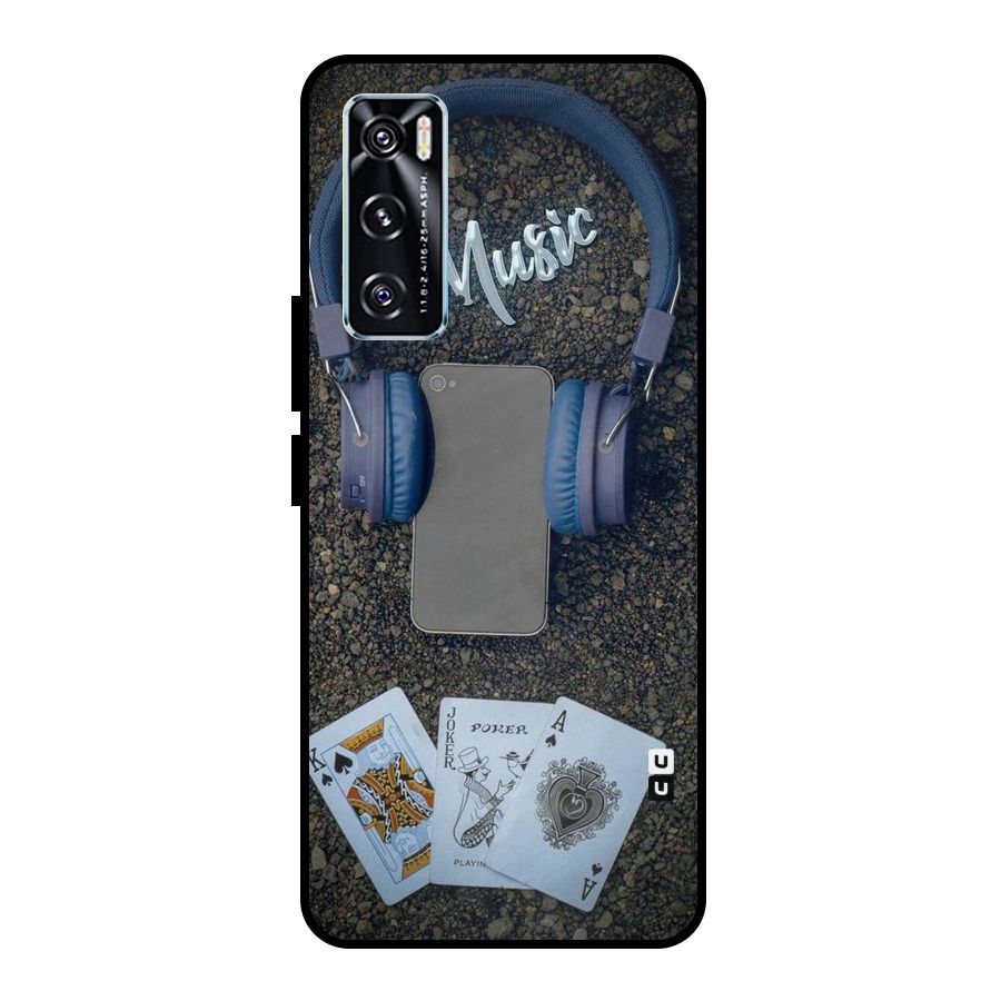 Music Power Cards Metal Back Case for Vivo V20 SE
