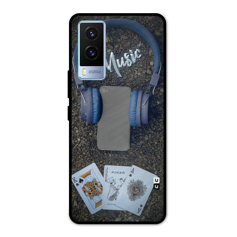Music Power Cards Metal Back Case for Vivo V21e 5G