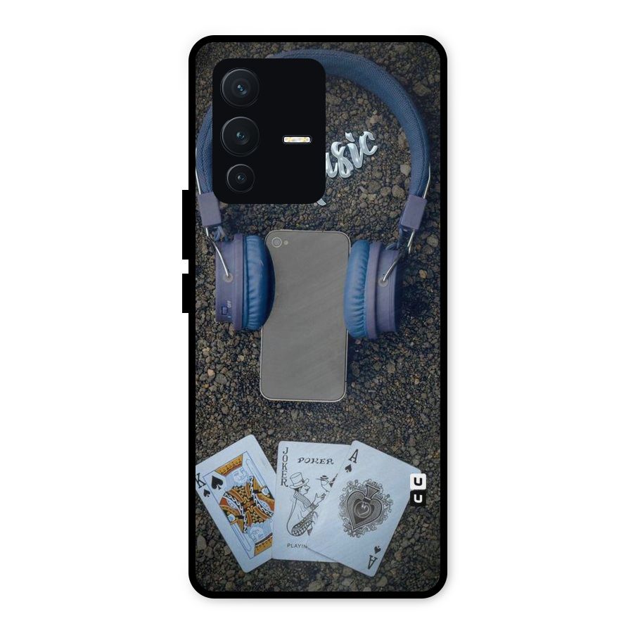 Music Power Cards Metal Back Case for Vivo V23 5G