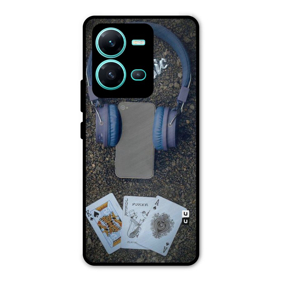 Music Power Cards Metal Back Case for Vivo V25