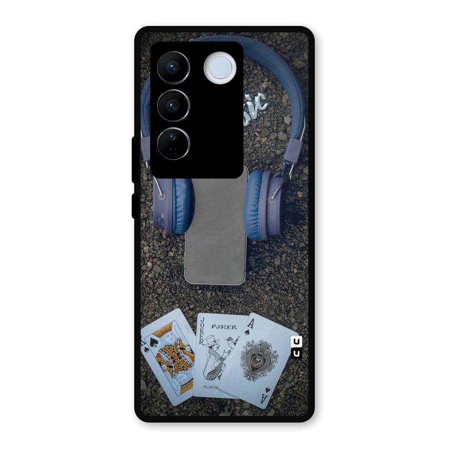 Music Power Cards Metal Back Case for Vivo V27
