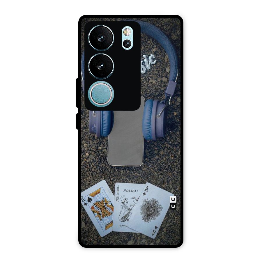 Music Power Cards Metal Back Case for Vivo V29 Pro