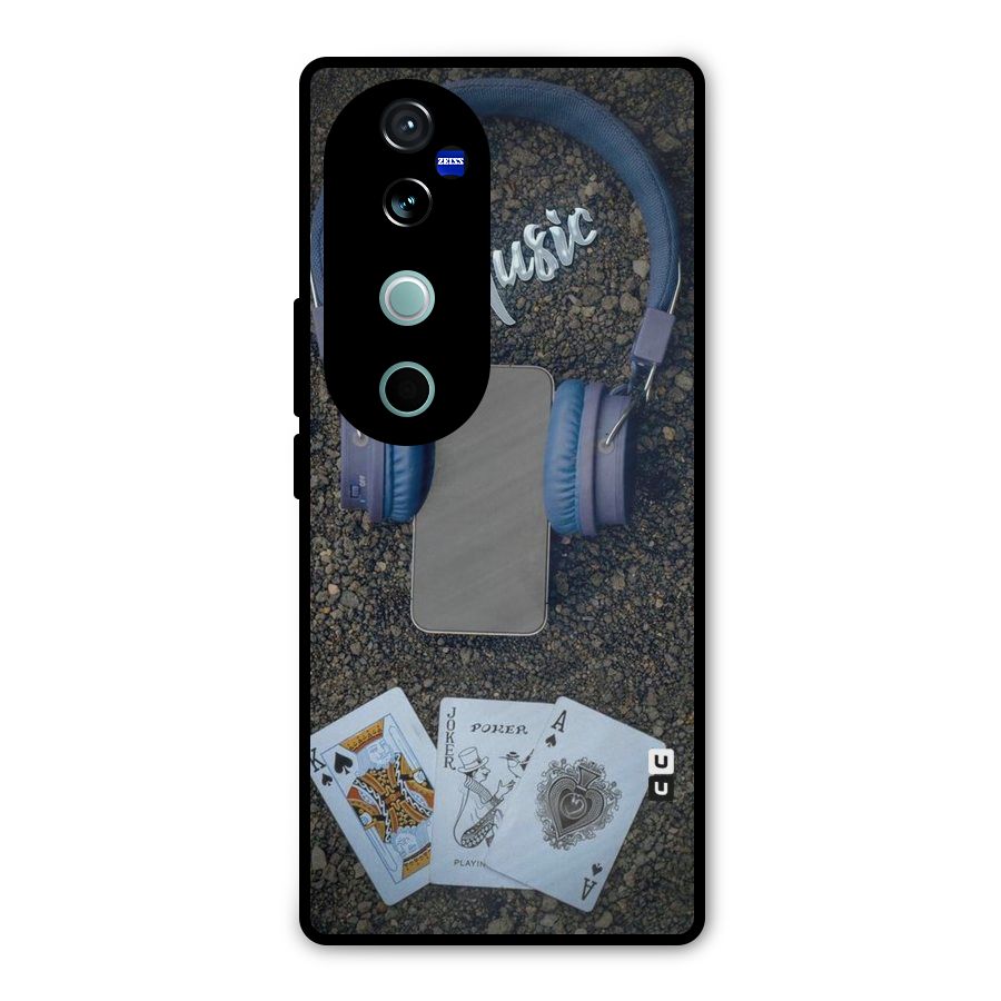 Music Power Cards Metal Back Case for Vivo V40 Pro