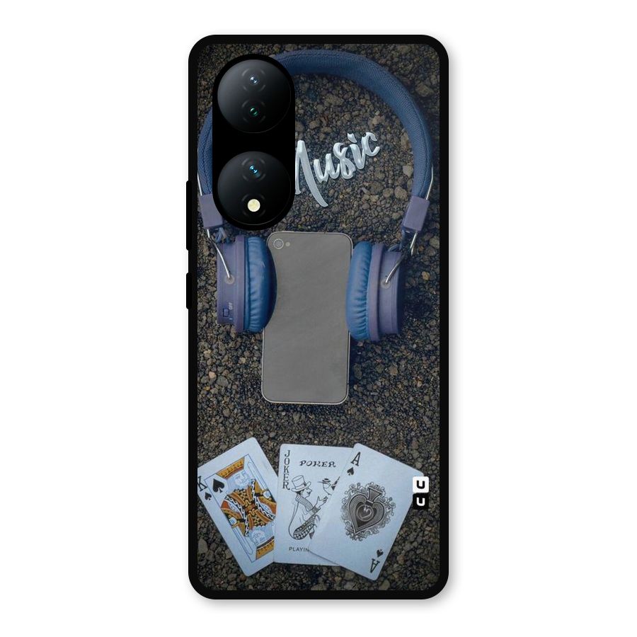Music Power Cards Metal Back Case for Vivo Y100