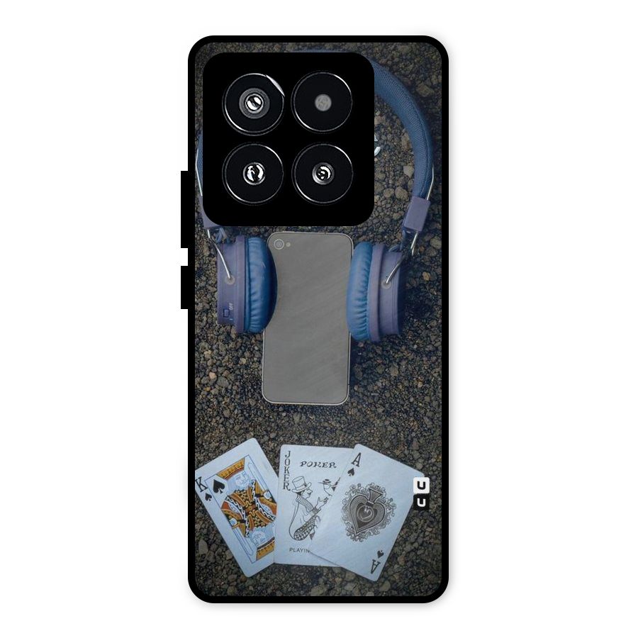 Music Power Cards Metal Back Case for Xiaomi 14 Pro