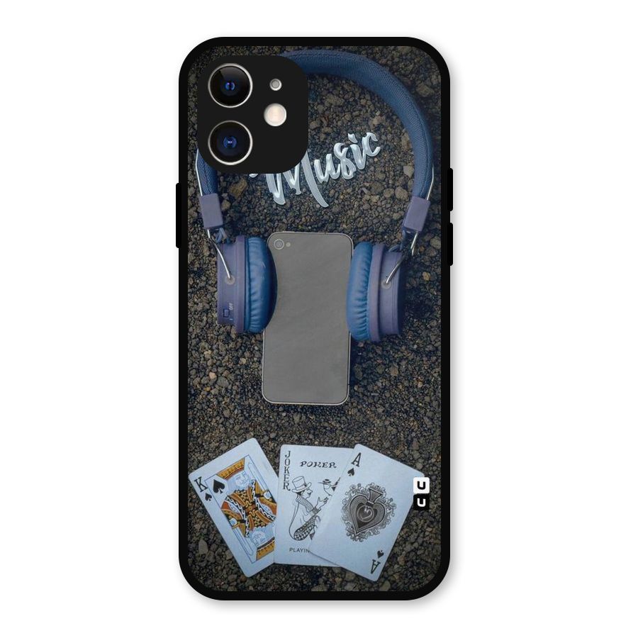 Music Power Cards Metal Back Case for iPhone 12