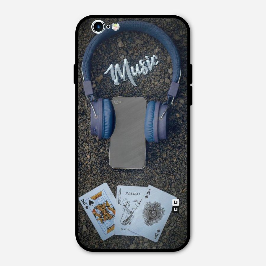 Music Power Cards Metal Back Case for iPhone 6 6s