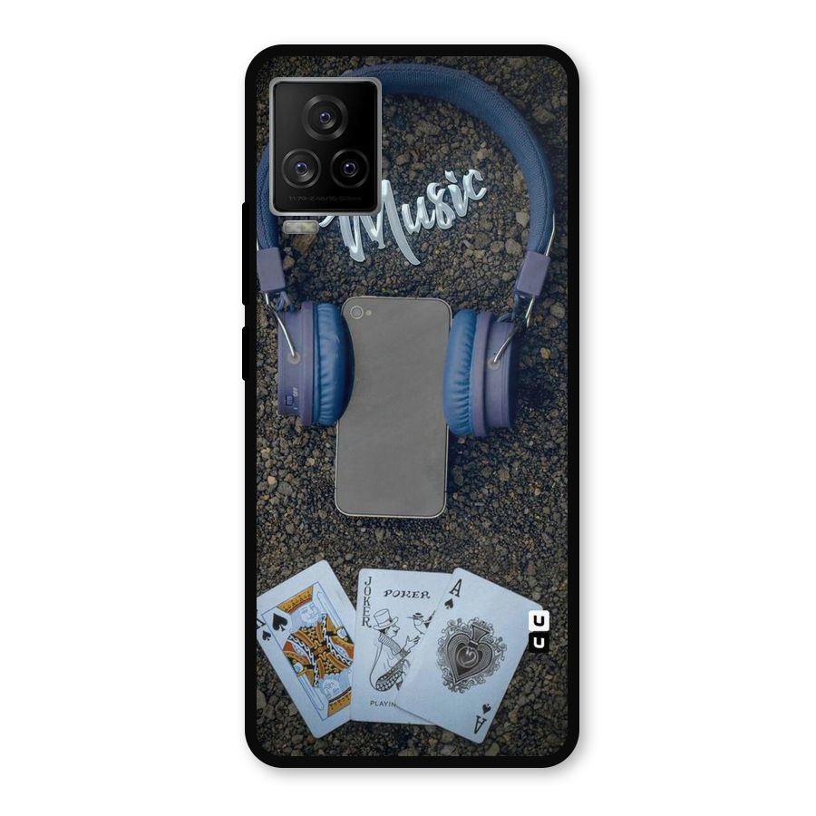 Music Power Cards Metal Back Case for iQOO 7 Legend 5G