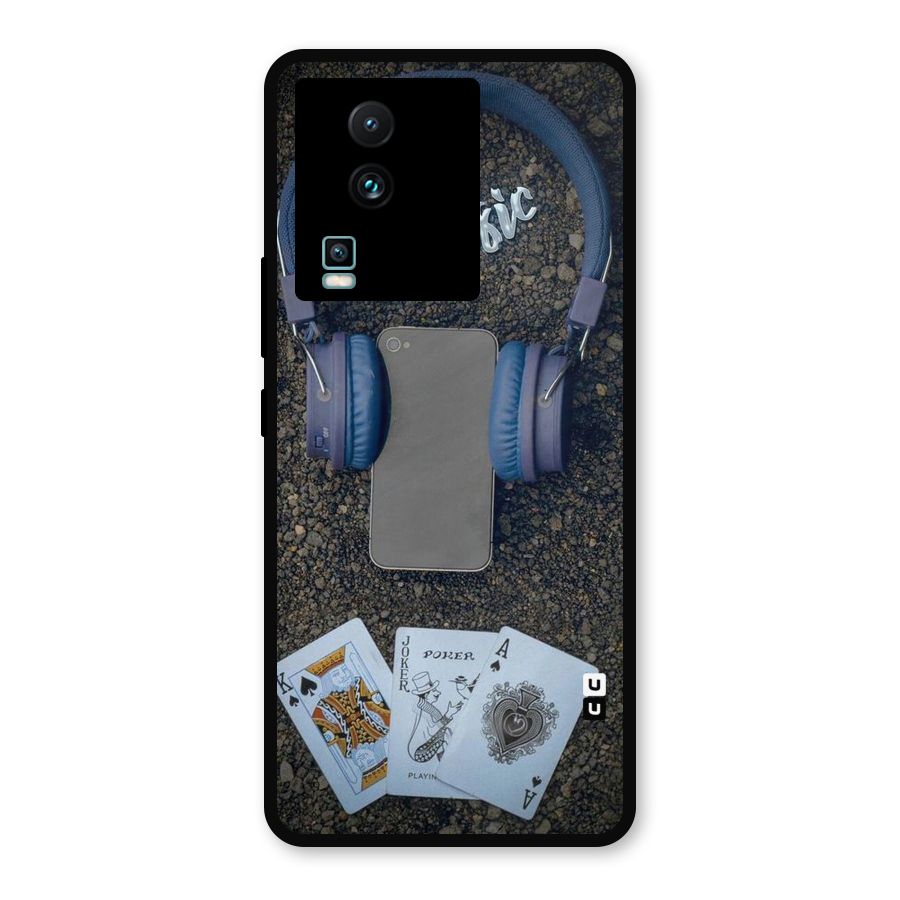 Music Power Cards Metal Back Case for iQOO Neo 7 Pro