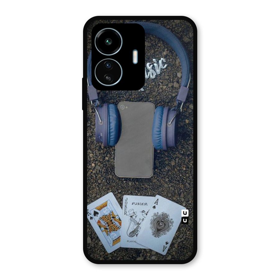 Music Power Cards Metal Back Case for vivo iQOO Z6 Lite 5G