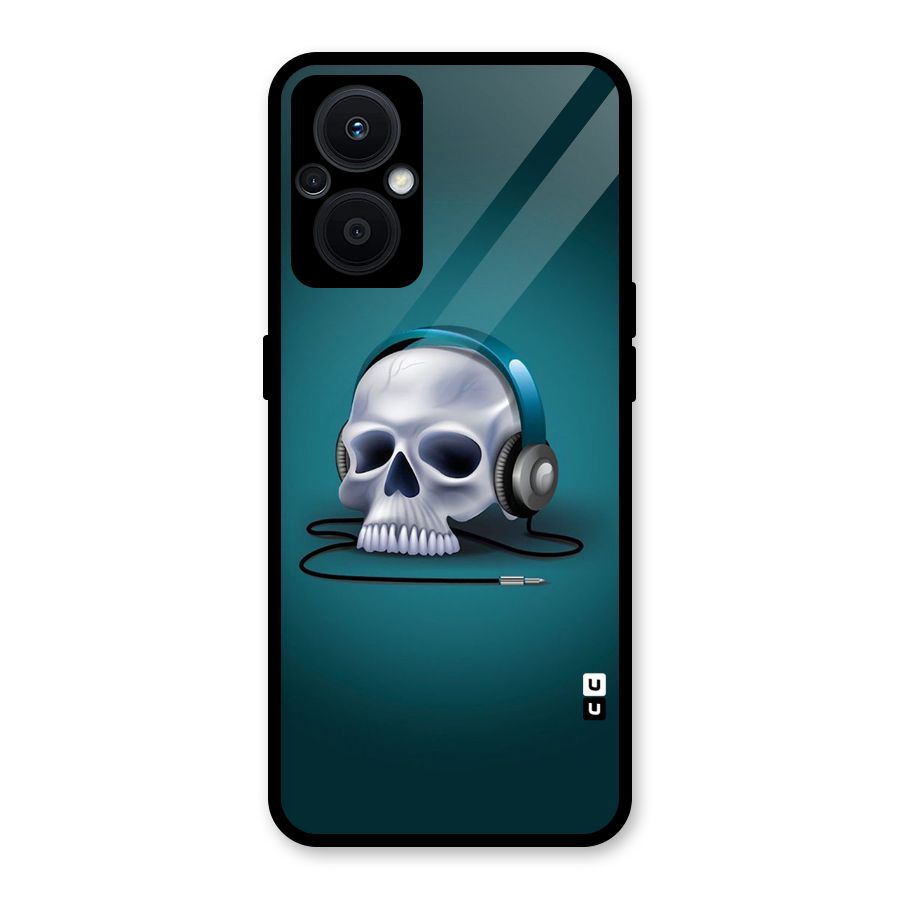 Music Skull Glass Back Case for Oppo F21s Pro 5G