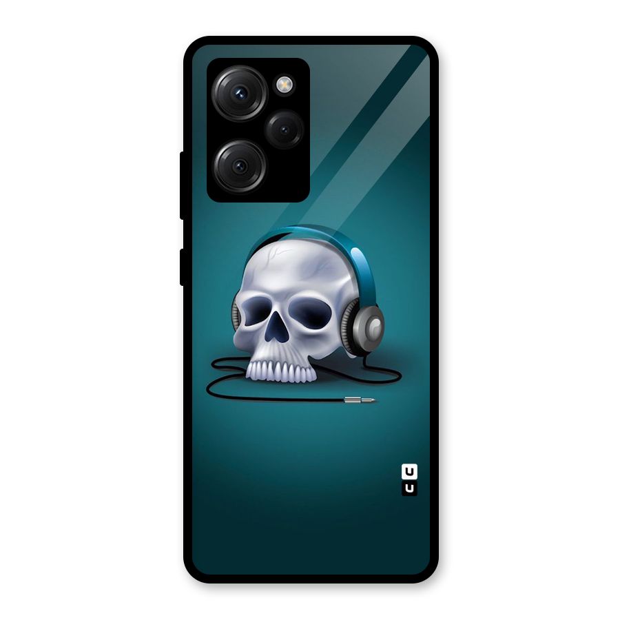 Music Skull Glass Back Case for Poco X5 Pro
