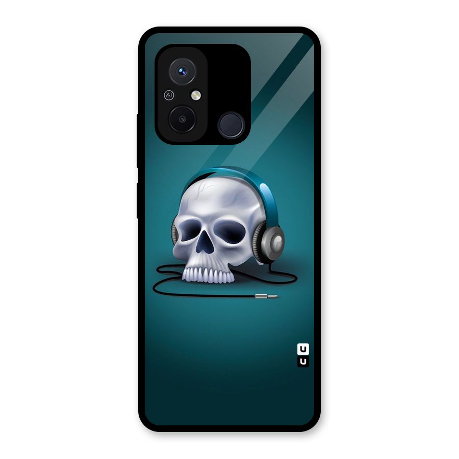 Music Skull Glass Back Case for Redmi 12C