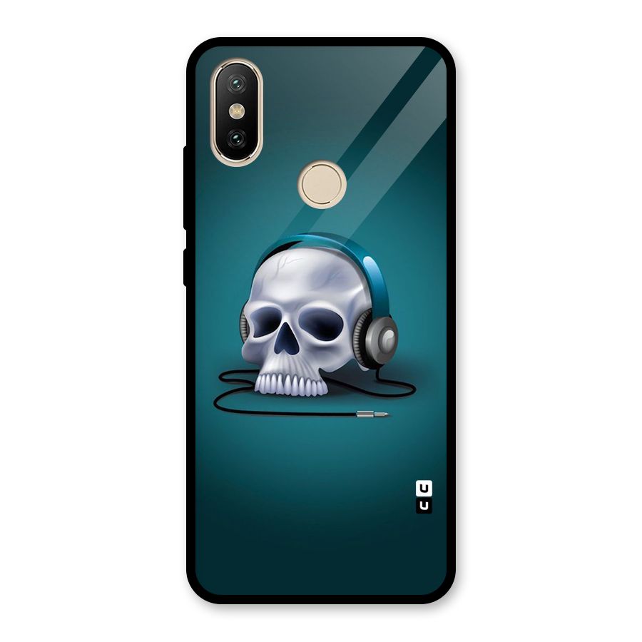 Music Skull Glass Back Case for Redmi A2