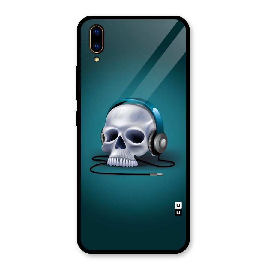 Music Skull Glass Back Case for Vivo V11 Pro