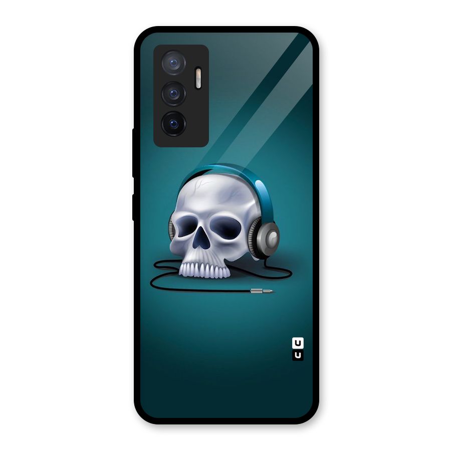 Music Skull Glass Back Case for Vivo V23e