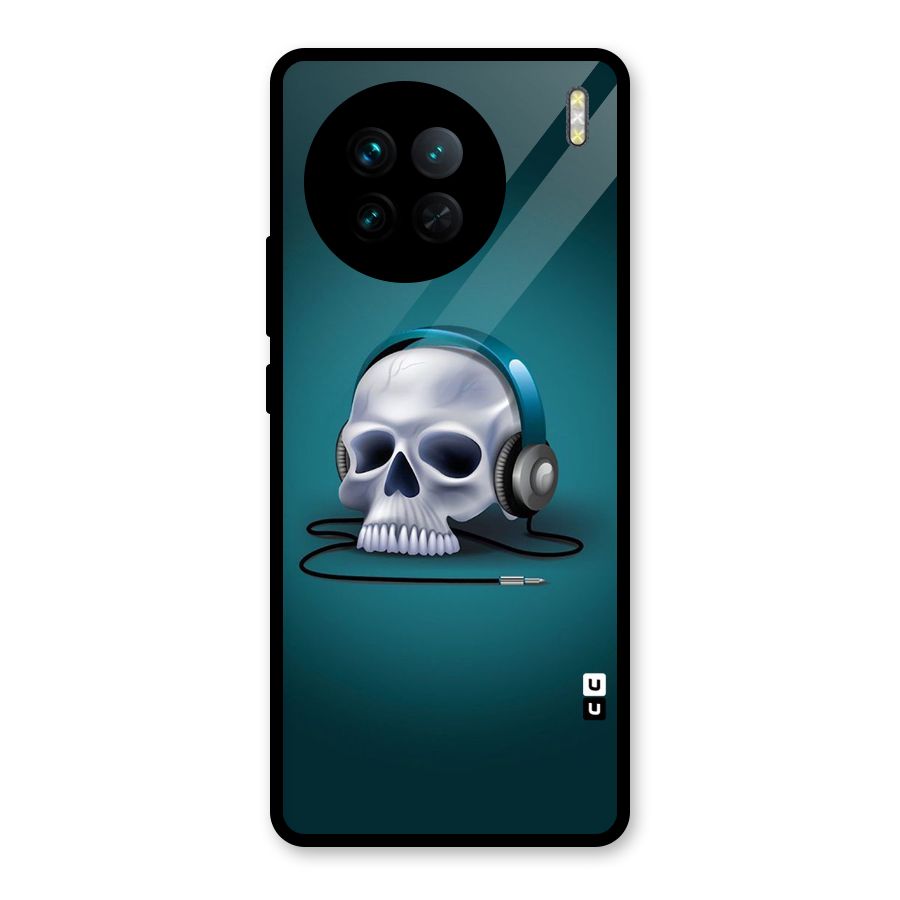 Music Skull Glass Back Case for Vivo X90