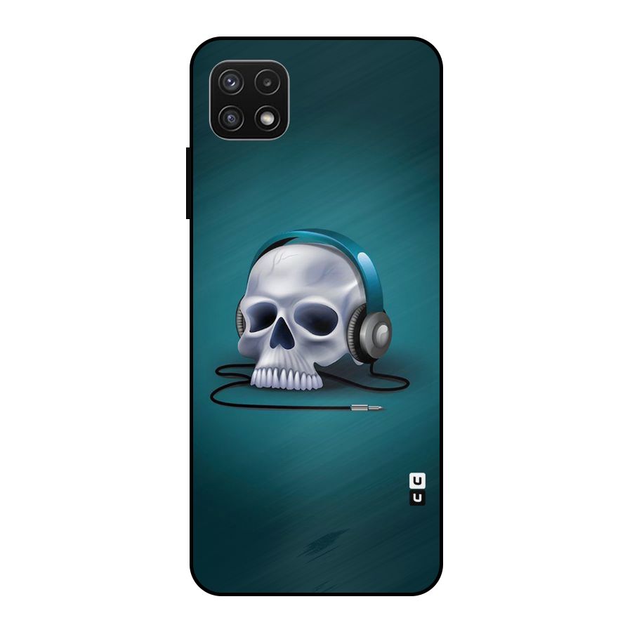 Music Skull Metal Back Case for Galaxy A22 5G