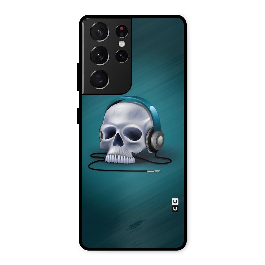 Music Skull Metal Back Case for Galaxy S21 Ultra 5G