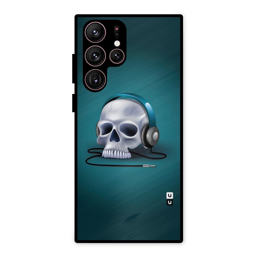 Music Skull Metal Back Case for Galaxy S22 Ultra 5G