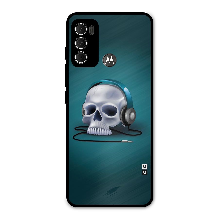 Music Skull Metal Back Case for Moto G60