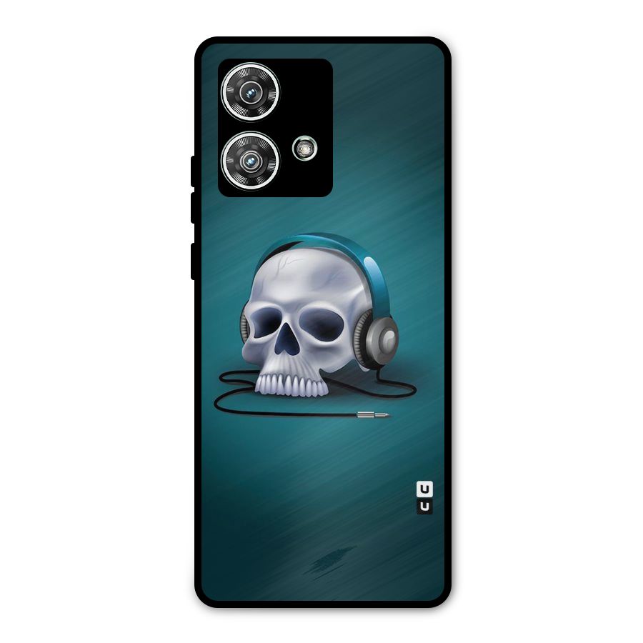 Music Skull Metal Back Case for Motorola Edge 40 Neo