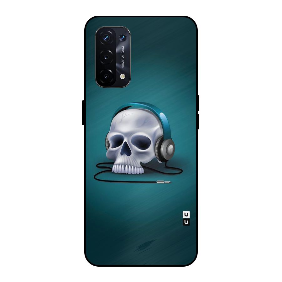 Music Skull Metal Back Case for Oppo A74 5G