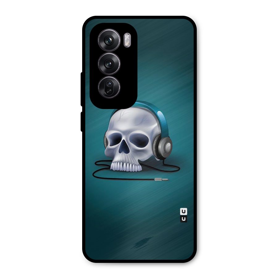 Music Skull Metal Back Case for Oppo Reno12 Pro