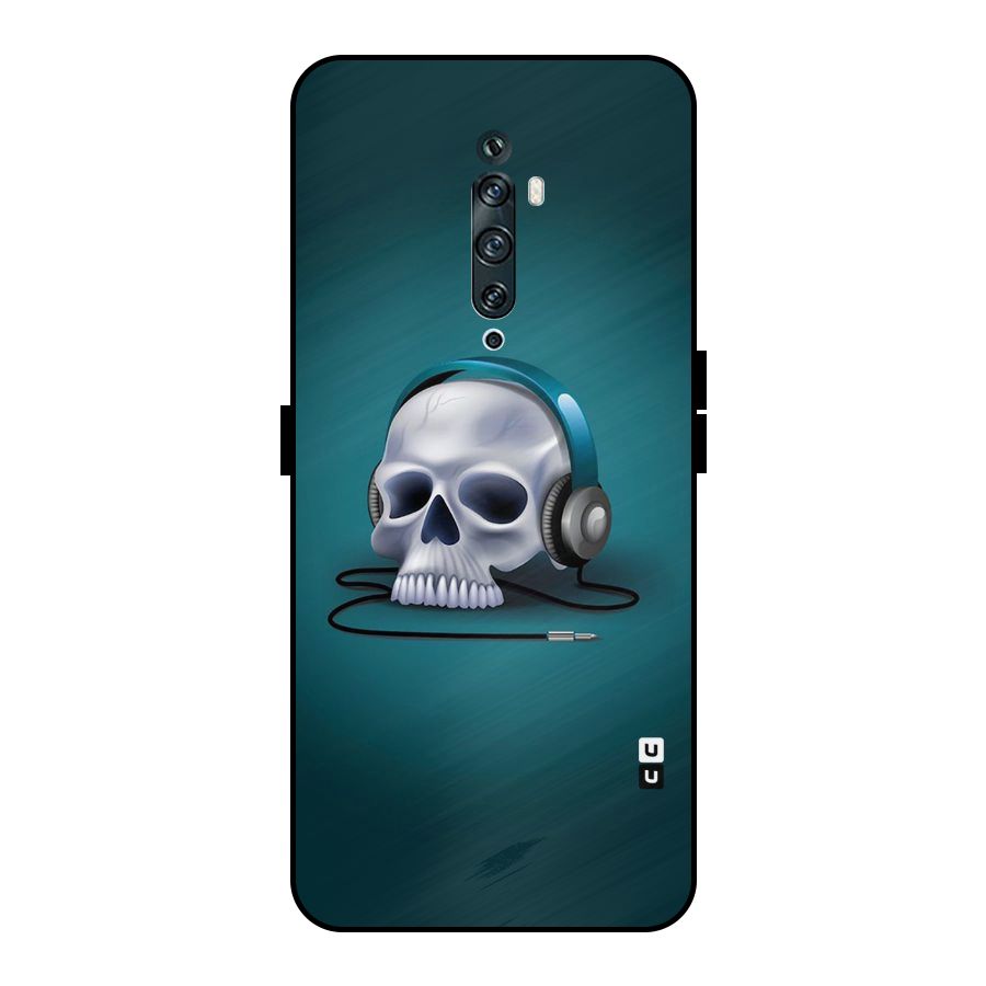 Music Skull Metal Back Case for Oppo Reno2 F