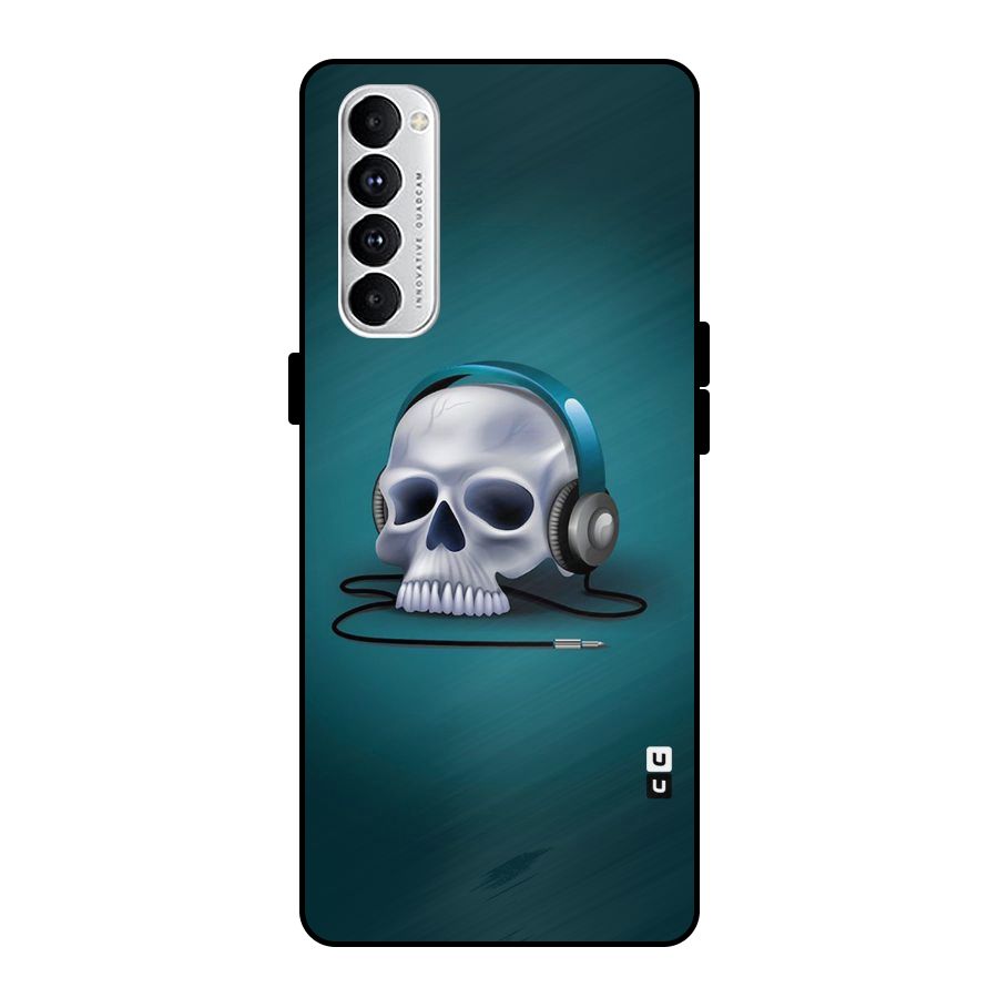 Music Skull Metal Back Case for Oppo Reno4 Pro