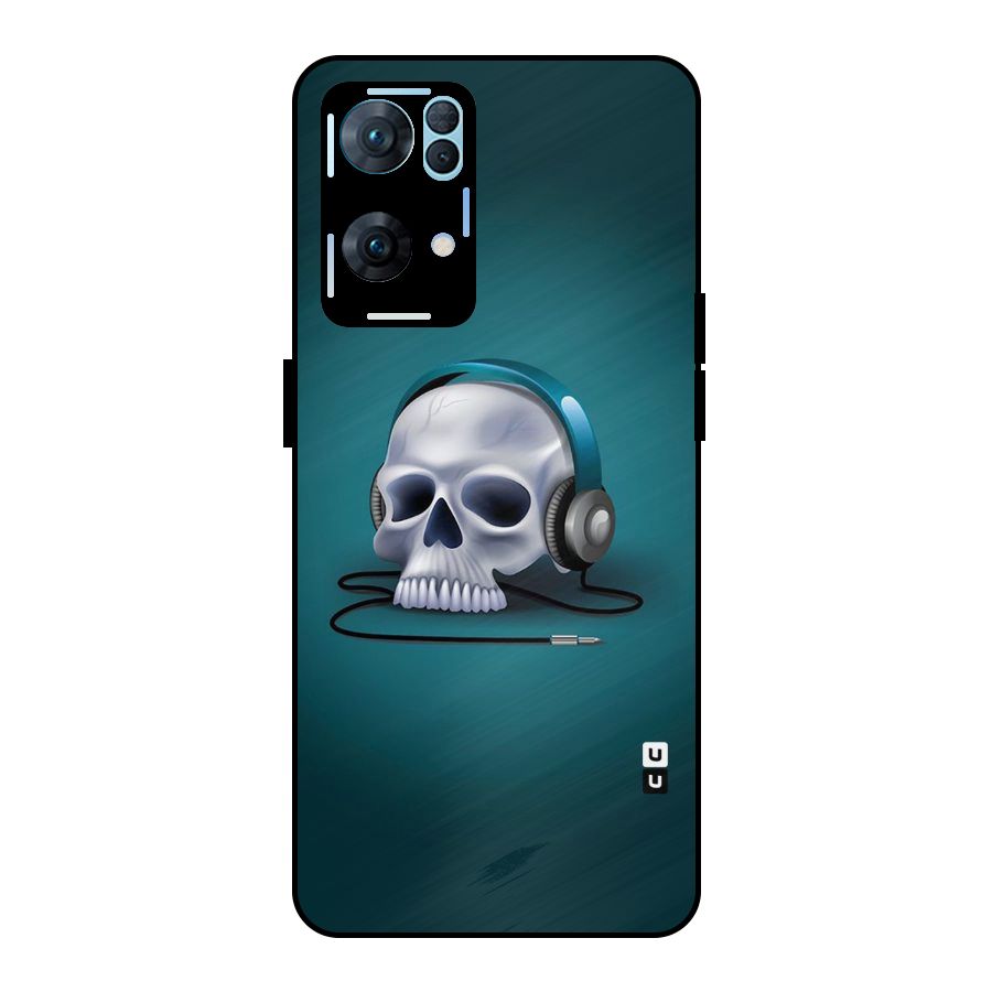 Music Skull Metal Back Case for Oppo Reno7 Pro 5G