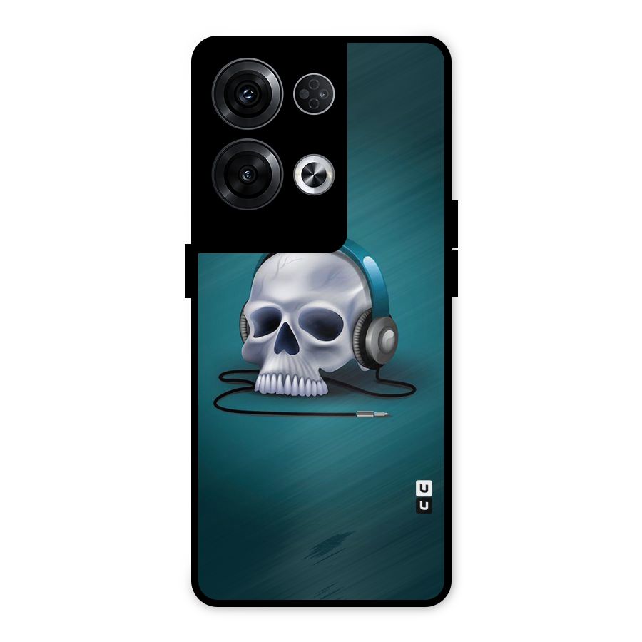 Music Skull Metal Back Case for Oppo Reno8 Pro 5G