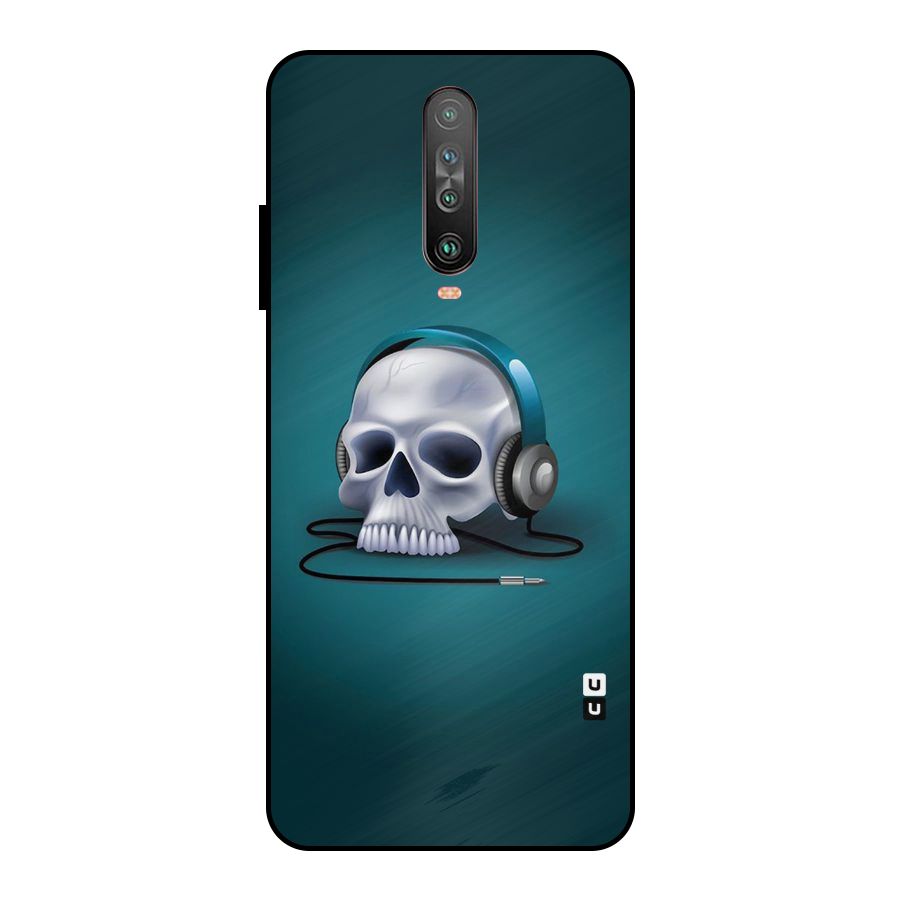 Music Skull Metal Back Case for Poco X2