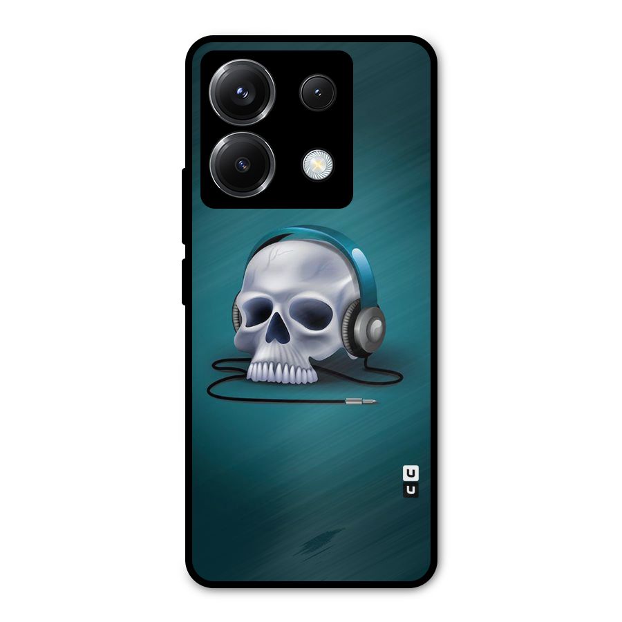 Music Skull Metal Back Case for Poco X6
