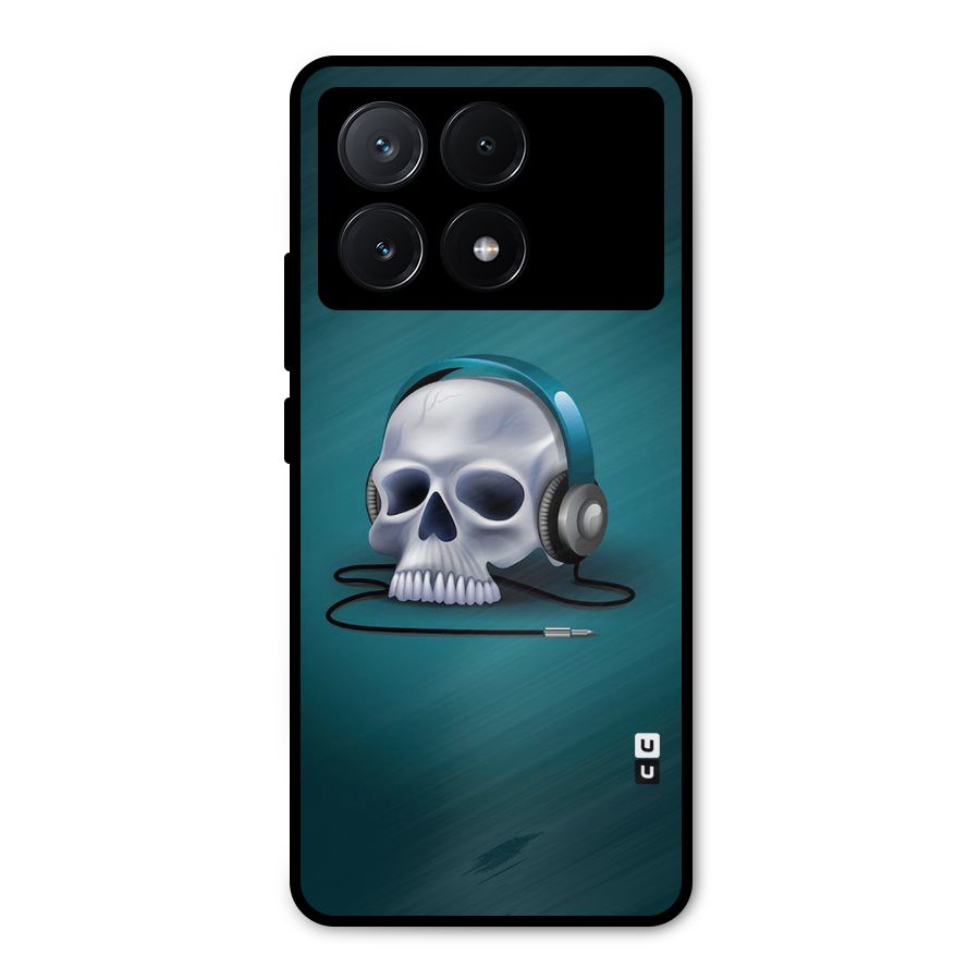 Music Skull Metal Back Case for Poco X6 Pro